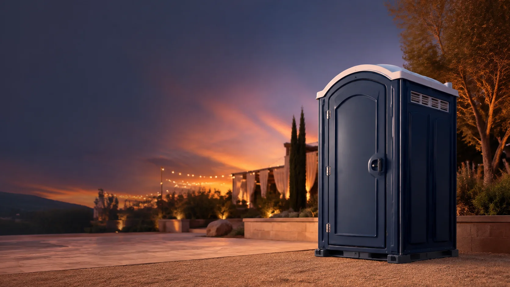Portable restroom shown for rental planning in Montrose, CO